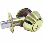 TAIWAN FU HSING INDUSTRIAL CO Single-Cylinder Deadbolt, Polished Brass HARDWARE & FARM SUPPLIES TAIWAN FU HSING INDUSTRIAL CO