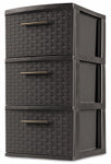 STERILITE Storage Tower, 3 Drawer, Espresso Weave, 15 x 12-5/8 x 24-In. HOUSEWARES STERILITE