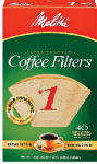 MELITTA #1 Natural Brown Cone Coffee Filters, 40 Pk.