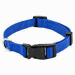 WESTMINSTER PET PRODUCTS IMP Dog Collar, Adjustable, Blue Nylon, Quadlock Buckle, 5/8 x 10 to 16-In.