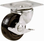 RICHELIEU AMERICA LTD Rubber Wheel, Swivel Plate Caster, Side Brake, 2-1/2 In. HARDWARE & FARM SUPPLIES RICHELIEU AMERICA LTD
