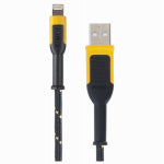 DEWALT DEWALT 131 1359 DW2 Charger Cable, iOS, USB, Kevlar Fiber Sheath, Black/Yellow Sheath, 4 ft L ELECTRICAL DEWALT