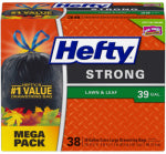 REYNOLDS CONSUMER PRODUCTS Extra Strong Lawn & Leaf Drawstring Bag, Black, 39 Gallon, 38-Ct. CLEANING & JANITORIAL SUPPLIES REYNOLDS CONSUMER PRODUCTS