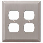 AMERTAC-WESTEK Century Outlet Wall Plate, Brushed Nickel, Steel, 2 Duplex ELECTRICAL AMERTAC-WESTEK