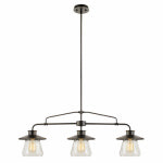 GLOBE ELECTRIC 3-Light Pendant, Clear Glass Shades, Oil Rubbed Bronze ELECTRICAL GLOBE ELECTRIC