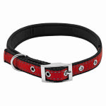 WESTMINSTER PET PRODUCTS IMP Dog Collar, Padded, Red/Black Reflective, 3/4 x 20-In. PET & WILDLIFE SUPPLIES WESTMINSTER PET PRODUCTS IMP