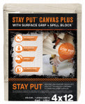 TRIMACO, INC. Stay Put Painters Canvas Plus, Surface Grip, Spill Block, 4 x 12-Ft.