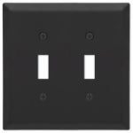 AMERTAC-WESTEK Century Wall Plate, Matte Black, Steel, 2 Toggle