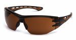 PYRAMEX SAFETY PRODUCTS LLC Easley Safety Glasses, Bronze Anti-Fog Lens, Black/Tan Frame