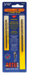 ARTU ARTU 01430 Drill Bit, 3/16 in Dia, 3-1/2 in OAL, Flat Flute, 2-Flute, 3/16 in Dia Shank, Straight Shank TOOLS ARTU