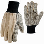 BIG TIME PRODUCTS LLC Dot Canvas Gloves, Cotton, Men's M