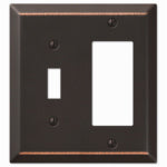 AMERTAC-WESTEK Chelsea Wall Plate, Aged Bronze, Steel, 1 Toggle/ 1 Rocker ELECTRICAL AMERTAC-WESTEK