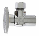 PLUMB SHOP DIV BRASSCRAFT Angle Supply Stop Valve, 1/4 Turn, Chrome, 1/2-In. Copper Sweat x 3/8-In. O.D. Compression PLUMBING, HEATING & VENTILATION PLUMB SHOP DIV BRASSCRAFT