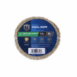 RICHELIEU AMERICA LTD. Sisal Rope, Twisted, 1/4 In. x 50 Ft. HARDWARE & FARM SUPPLIES RICHELIEU AMERICA LTD.
