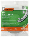 THERMWELL Vinyl Foam Weatherseal Tape, 1/4W x 1/8 In. T x 17 Ft.