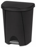 STERILITE Step-On Wastebasket, Black, 6.6-Gal. HOUSEWARES STERILITE