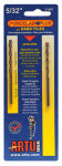ARTU ARTU 01425 Drill Bit, 5/32 in Dia, 3-1/8 in OAL, Flat Flute, 2-Flute, 5/32 in Dia Shank, Straight Shank TOOLS ARTU