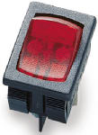 ECM INDUSTRIES LLC Illuminated Mini-Rocker Switch, Red