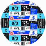 SOUTHWIRE/COLEMAN CABLE 8/3 Non-Metallic Romex Sheathed Cable With Ground, Copper, 125 Ft. ELECTRICAL SOUTHWIRE/COLEMAN CABLE