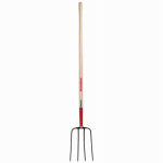 AMES COMPANIES 9 In. Forged Steel Manure Fork, 4 Tines, 54 In. Handle LAWN & GARDEN AMES COMPANIES