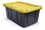 MAVERICK PLASTICS LLC Storage Tote, Black & Yellow, 17 Gallons