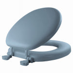 BEMIS MFG. CO. Cushioned Toilet Seat, Round, Easy-Clean & Change Hinge, STA-TITE Fasteners, Sky Blue PLUMBING, HEATING & VENTILATION BEMIS MFG. CO.