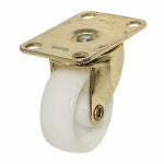 RICHELIEU AMERICA LTD Wheel Caster, White With Brass Finish Plate, 1-5/8-In., 2-Pk. HARDWARE & FARM SUPPLIES RICHELIEU AMERICA LTD