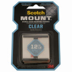 3M COMPANY Clear Double-Sided Mounting Tape, 1 x1 In. Squares, 48-Ct.