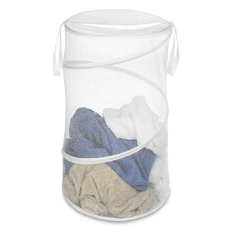 WHITMOR Whitmor 6233-1170-WHT Collapsible Hamper, Polyester Bag, White, 15 in W
