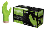 AMMEX Gloveworks GWGN44100 Heavy-Duty Disposable Gloves, M, Nitrile, Powder-Free, Green, 9-1/2 in L