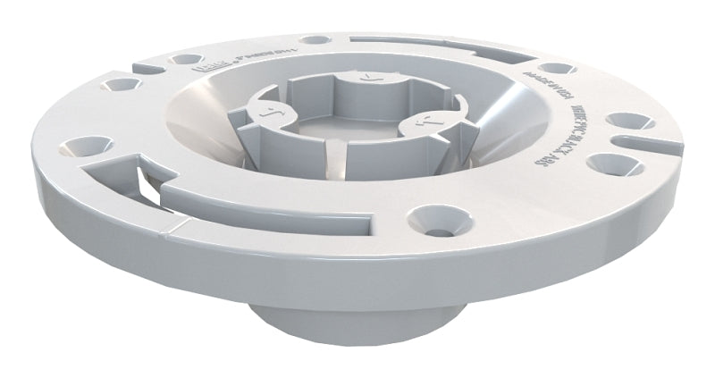 OATEY Oatey 43507 Closet Flange with Test Cap, 7 in Dia x 2.05 in H Dimensions, 3 in Connection, PVC, White, For: Most Toilets