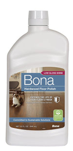 BONA Bona WP500351001 Floor Polish, 32 oz, White, Liquid, Water/Aqua, Acrylic Copolymer, Tributoxyethyl Phosphate