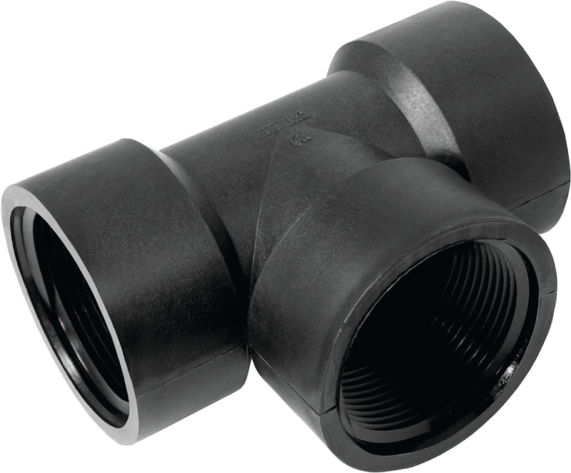 GREEN LEAF Green Leaf TT100P Pipe Tee, 1 in, FPT, Polypropylene, Black