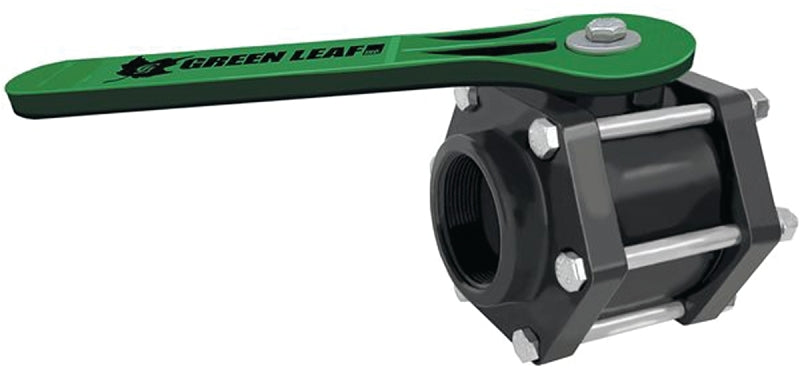 GREEN LEAF Green Leaf V200FP Ball Valve, 2 in Connection, Female NPT, 100 psi Pressure, Manual Actuator, Polypropylene Body