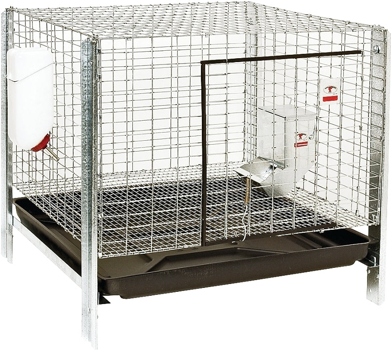 PET LODGE Pet Lodge RHCK1 Rabbit Hutch Kit, 24 in W, 24 in D, 16 in H, Steel, Galvanized