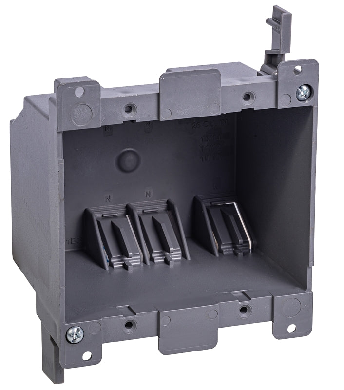 GB Gardner Bender BOX-RD25 Switch/Outlet Box, Standard Outlet, 2-Gang, 6-Knockout, PVC, Gray, In-Wall Mounting ELECTRICAL GB