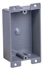 GB Gardner Bender BOX-RS8 Switch/Outlet Box, Shallow Outlet, 1-Gang, PVC, Gray, In-Wall ELECTRICAL GB