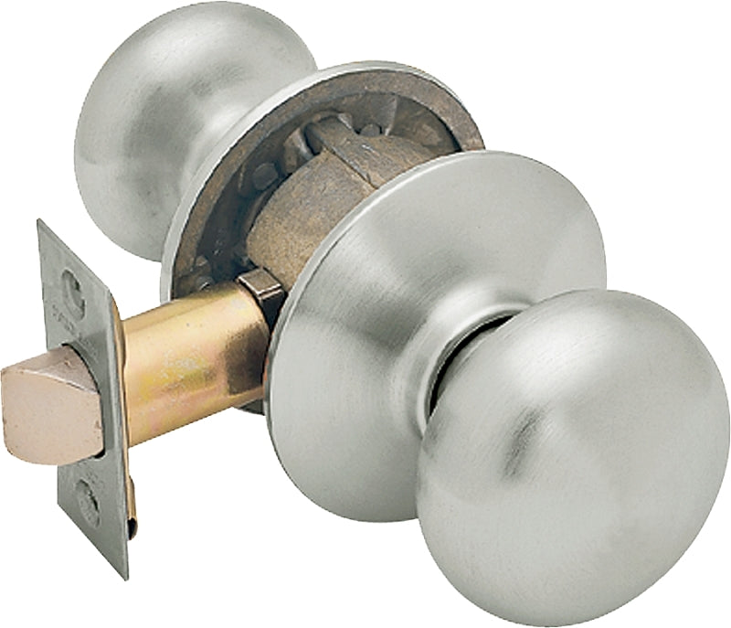 SCHLAGE LOCK Schlage F Series F10 PLY 619 Passage Knob, Plymouth, Round, 2-3/4 in Dimensions, Metal, Satin Nickel, Reversible Hand HARDWARE & FARM SUPPLIES SCHLAGE LOCK