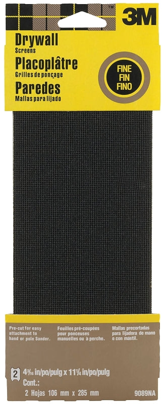 3M 3M 9089 Sanding Screen, 11 in L, 4-3/8 in W, 120 Grit, Fine, Silicone Carbide Abrasive, Cloth Backing