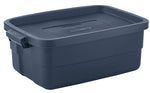 RUBBERMAID Rubbermaid Roughneck RMRT100004 Storage Tote, Polyethylene, Dark Indigo Metallic, 24 in L, 16 in W, 9 in H HOUSEWARES RUBBERMAID