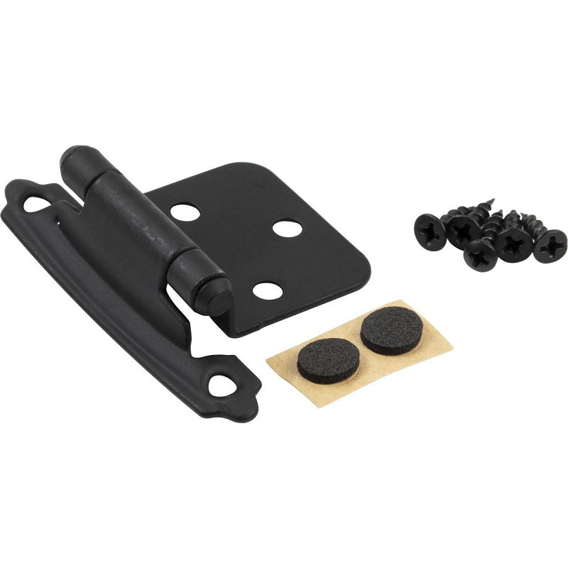 HARDWARE RESOURCES KasaWare KFHO-A-MB2 Cabinet Hinge, 1.77 in L x 2.8 in W, Steel, Matte Black, Self Close, Flush Mounting HARDWARE & FARM SUPPLIES HARDWARE RESOURCES