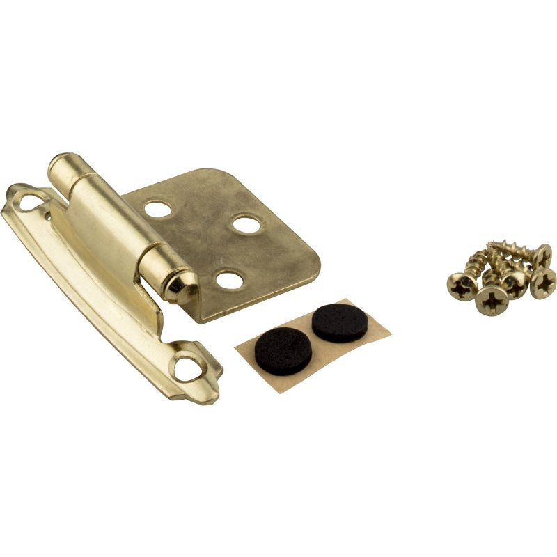 HARDWARE RESOURCES KasaWare KFHO-A-PB2 Hinge, Polished Brass, Self-Closing, Overlay Hinge, 2/PK HARDWARE & FARM SUPPLIES HARDWARE RESOURCES