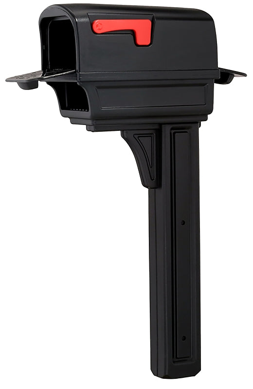 SOLAR GROUP Gibraltar Mailboxes Gentry Series GGC1B0000 Mailbox Post Combo, 1000 cu-in Mailbox, Plastic Mailbox, Plastic Post, Black