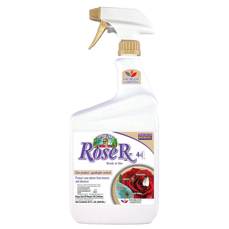 BONIDE Bonide Captain Jack's Rose Rx 820 4-in-1 Ready-to-Use Insect and Disease Control, Liquid, Spray Application, 32 oz