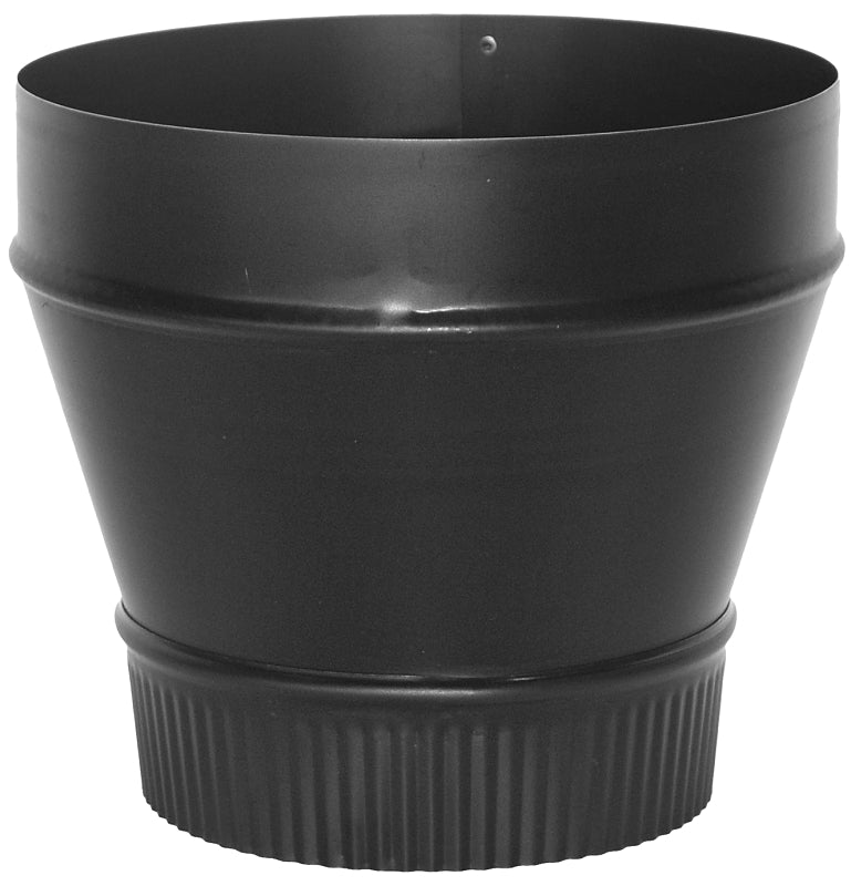 IMPERIAL Imperial BM0075 Stove Pipe Reducer, 6 x 5 in, Crimp, 24 ga Thick Wall, Black, Matte PLUMBING, HEATING & VENTILATION IMPERIAL