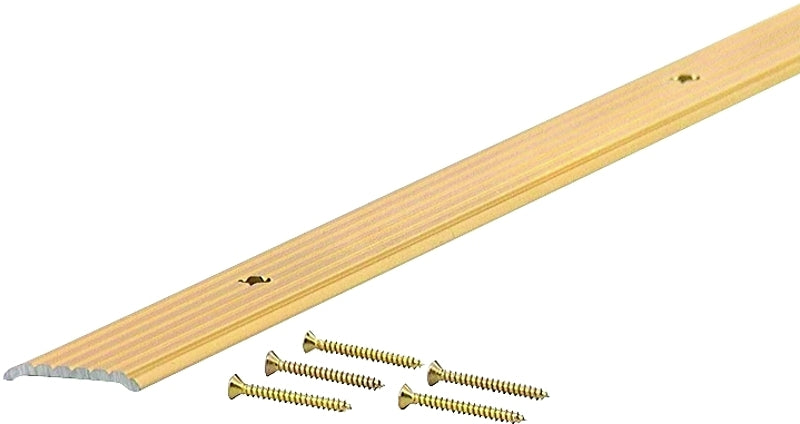 M-D M-D 79046 Seam Binder, 36 in L, 3/4 in W, Fluted Surface, Aluminum, Satin Brass