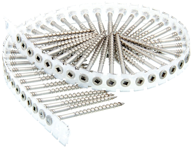 SENCO Senco 08D Series 08D250S Deck Screw, Flat Head, #2 Drive, Stainless Steel, Stainless Steel