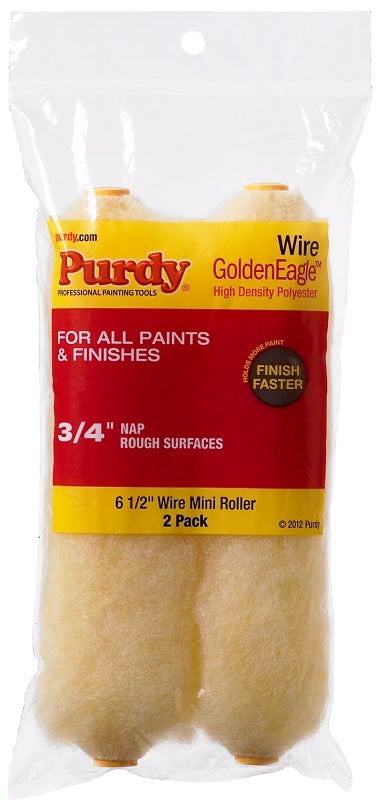 PURDY Purdy 140605065 Roller Cover, 3/4 in Thick Nap, 6-1/2 in L, Polyester Cover PAINT PURDY