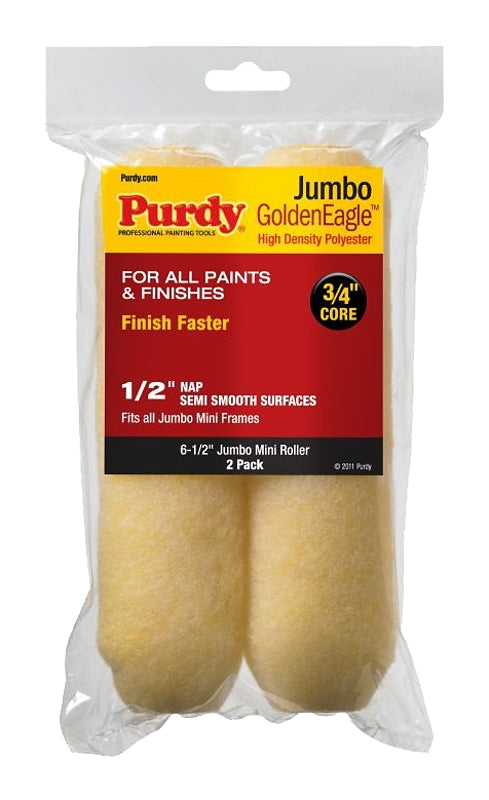 PURDY Purdy 14G626023 Roller Cover, 1/2 in Thick Nap, 6-1/2 in L, Polyester Cover PAINT PURDY