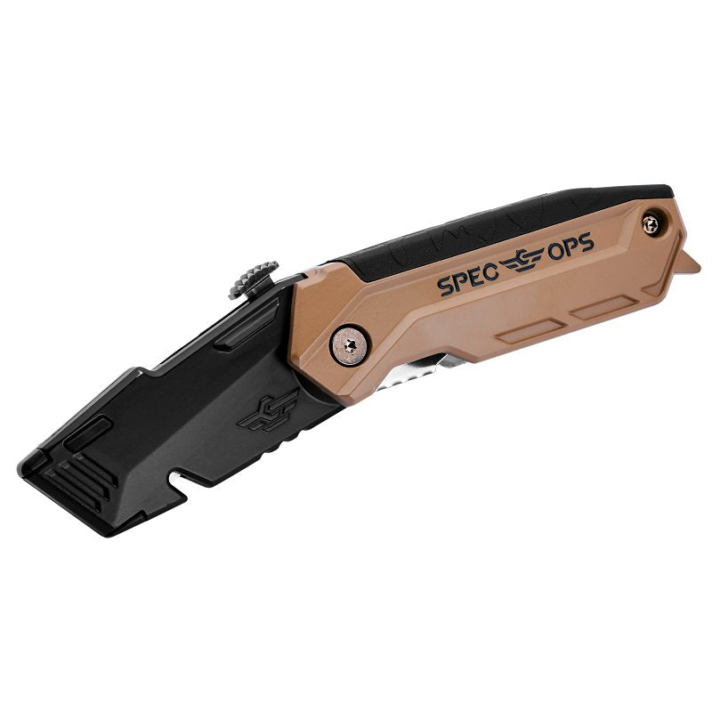 AMAX INC Spec Ops SPEC-K1-FR Utility Knife, Aluminum Blade, 3-Blade, Pistol Grip Handle ELECTRICAL AMAX INC